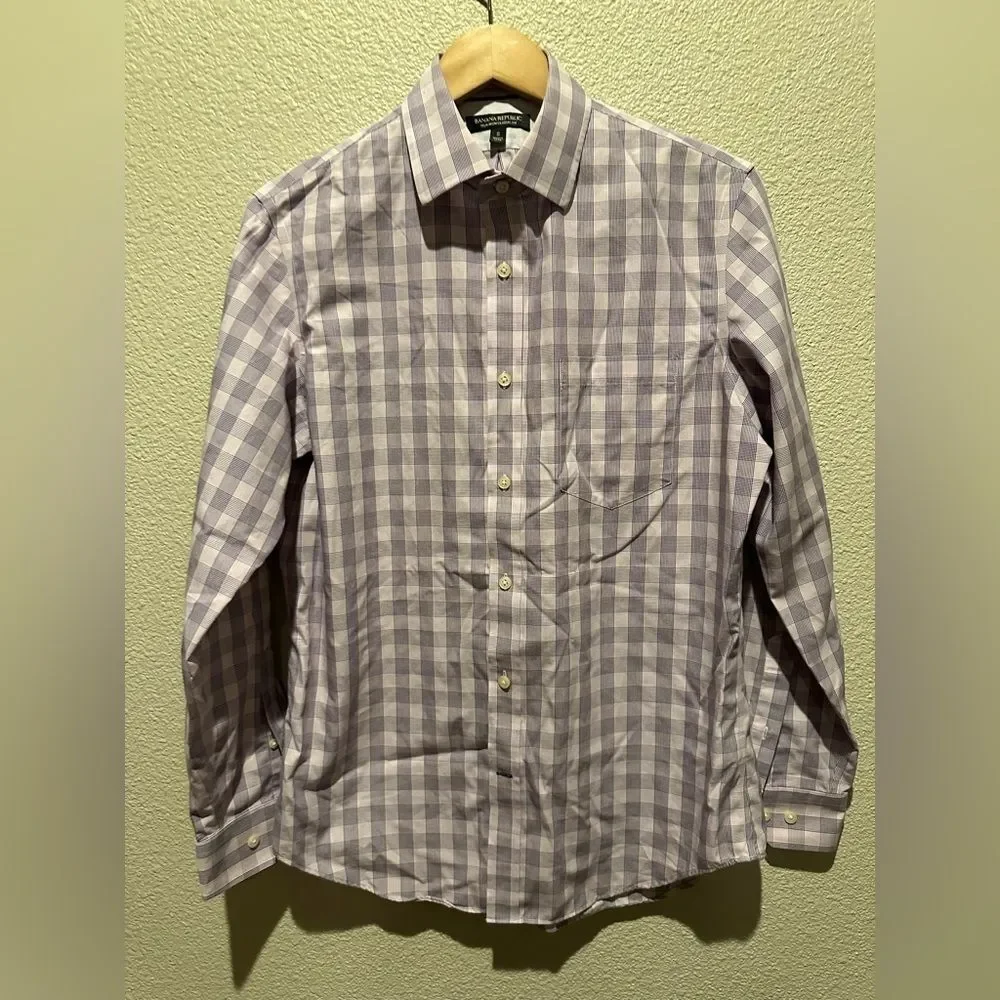Banana Republic Light Purple Men’s Non-Iron Classic Fit Collar Shirt Size S